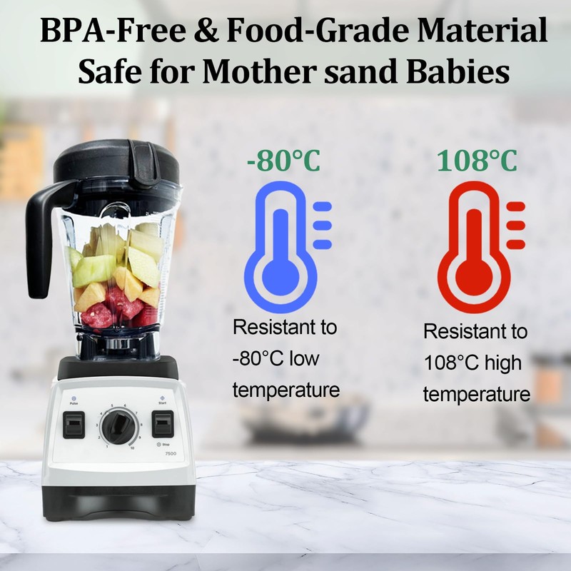 Blender Pitcher 64oz Low-Profile, Compatible with 750 5300 5200 5000