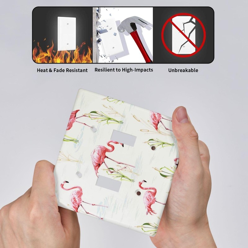 Flamingo Light Switch Cover Decorative Double Toggle Wall Plate Outlet