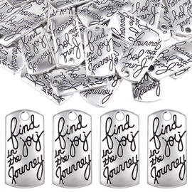 50 Pieces Antique Silver Inspirational Word Charms Alloy Engraved Motivational Words Message Pendants Charms for DIY Necklace Earrings Keychains Jewelry Making
