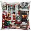 Santa Father Christmas Festive Snow Scene LED Light Up Cushion
