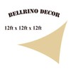 BELLRINO DECOR " Thick and Strong Sun Shade Sail Triangle 12 x 12 x 12 FT, Beige/Sand