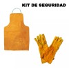SITECSA Kit Seguridad Soldador Herrero Mandil Y Guantes Carnaza