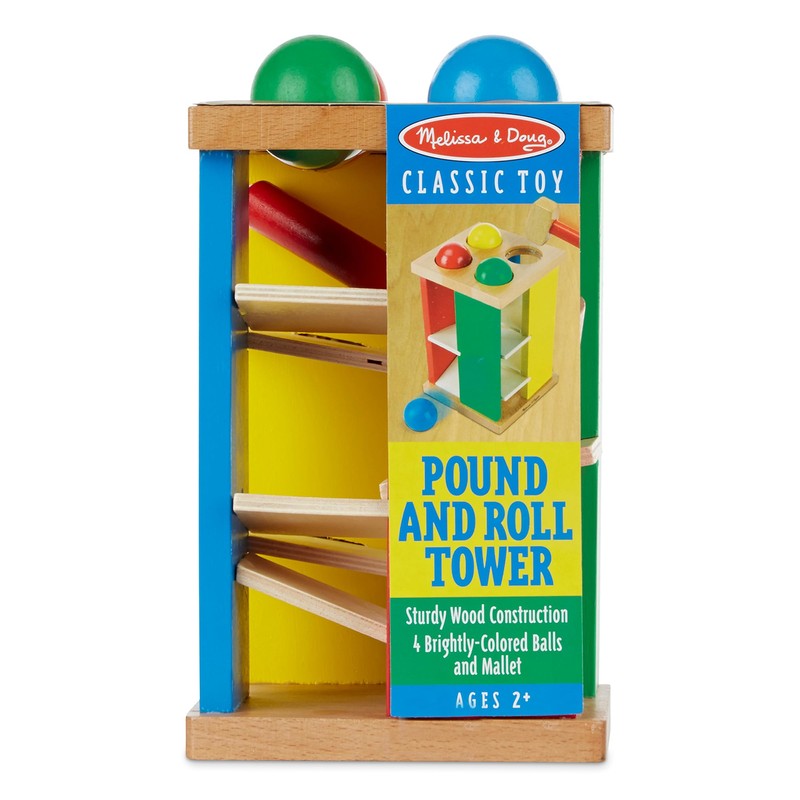 Melissa & Doug Deluxe Pound and Roll Wooden Tower Toy