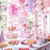 8 PCS Pink Bow Hanging Banners Coquette Party Decorations Paper