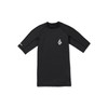 Volcom Men's Standard Solid UPF 50+ Short Sleeve Rashguard, Black