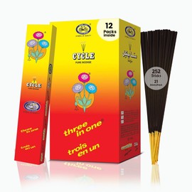 Cycle Three in One Incense Sticks – 3 Signature Fragrances(Lily, Fancy & Intimate) for Pooja, Meditation & Home Ambience-21 Agarbathi/Pack, 12 Packs/Box(9 Inch-252 Agarbatti) | 40 Min Burning Time