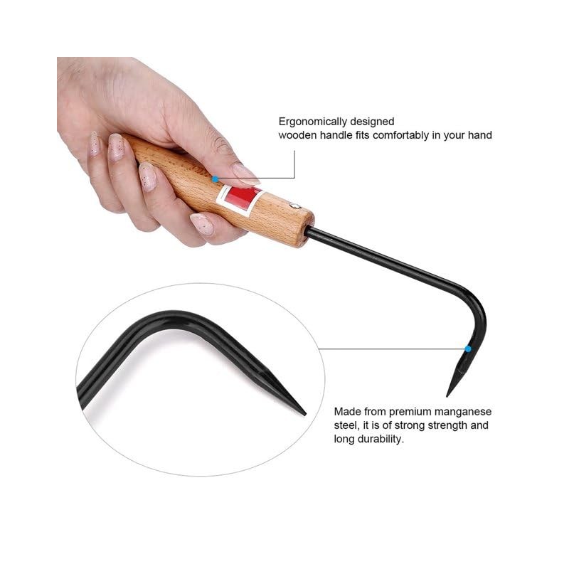 Black 250mm Horticultural Weeding Hook Single Claw Root Hook Bonsai