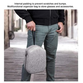 VR Glasses Storage Bag EVA, Anti Scratch Carrying Case for Lightweight for Quest 2 Handhel Design, Carrying VR Glasses Storage Case with Multifunctional Storage Bag