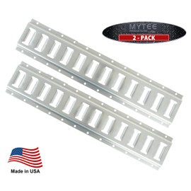 Mytee Products (2 Pack 2' Horizontal E-Track Tie-Down Rail - Made in USA | Hot-Dipped Galvanized Steel, Bolt-On Tie Down Rail for Cargo on Pickups, Trucks, Trailers, Vans
