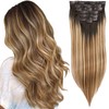 DIYOMO human hair clip in extensions 120g 7pcs PU Clip