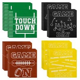 Juego de 100 servilletas de fútbol desechables de papel de fútbol para decoración de fiesta de fútbol, día del partido, evento, fiesta de cumpleaños, 4 diseños, servilletas de fútbol