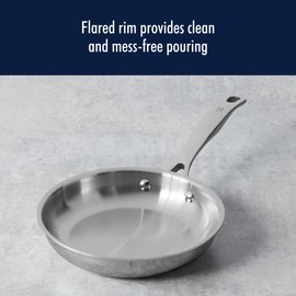 HENCKELS Clad H3 2-pc Induction Frying Pan Set, 8-inch Fry Pan and 10-inch Fry Pan, Stainless Steel, Durable and Easy to clean, 8-inch & 10-inch