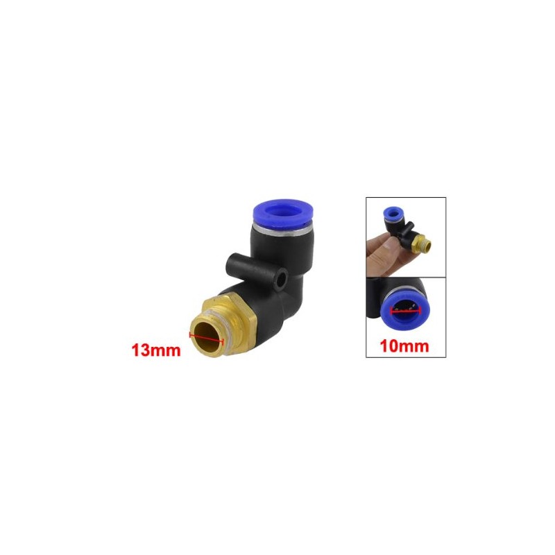 sourcingmap 13mm Male Thread to 10mm Push in Fitting Elbow