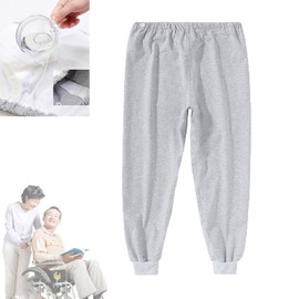Yodilala TPU Incontinence Care Trousers,Washable Elastic Adjustable Patient Care Trousers,Adult Incontinence Leak-Proof Pants,Ideal for Bedridden Patients, Elderly, Mobility Impaired(Gray,XXL)