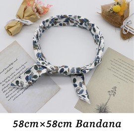 GHTIYLP Cotton Bandanas for Men Women Head Scarf Flower Printed Bandana Headbands for Women Accessory Daily Party Office (Leaves-01)