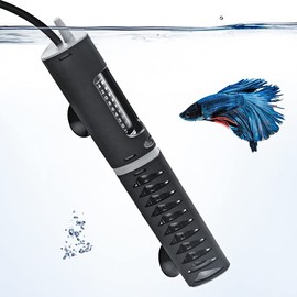 PYPABL Adjustable Aquarium Heater with Protective Cover, 25W 60W 100W 120W Submersible Heater Thermostat for 5L-125Litres Fish and Turtle Tank (120W for 50-115L)