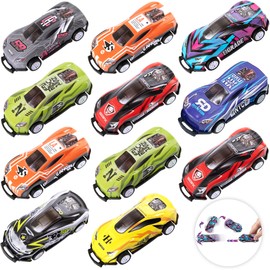 ArtCreativity Pullback Flip Stunt Cars for Boys (Set of 12) Pullback Diecast Race Cars for Kids in 8 Cool Designs - Retro Toy Cars for Boys and Girls - Model Stunt Cars for Hours of Racing Fun
