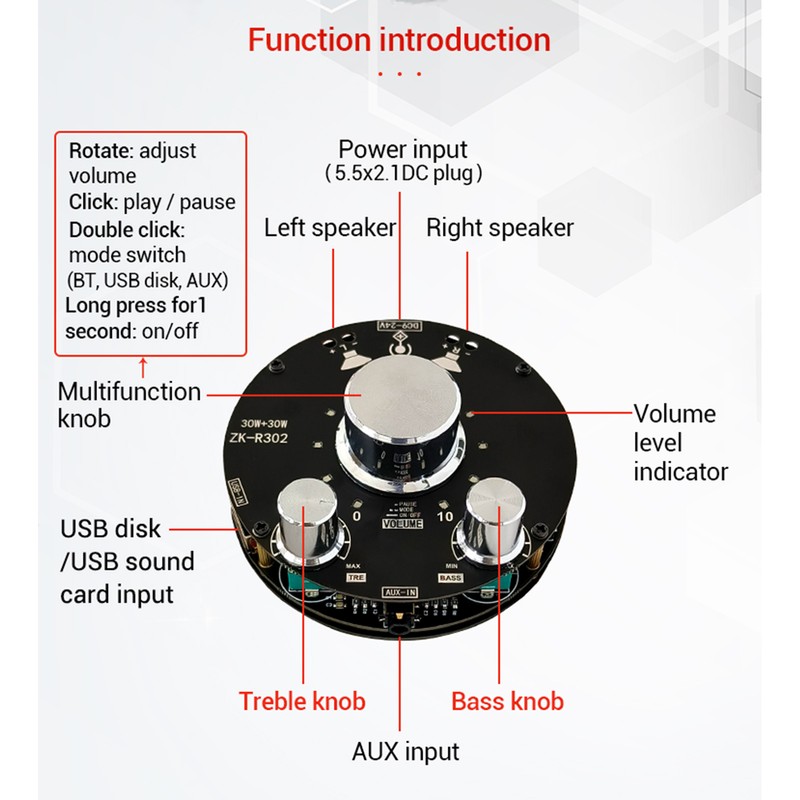 Amplifier Board High and Low Tone Adjustment Sound Effect Adjustable
