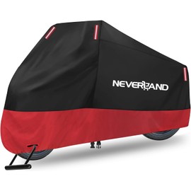 NEVERLAND Motorcycle Tarpaulin Outdoor Motorcycle Cover Waterproof Winterproof Motorcycle Tarpaulin 210D Motorcycle Garage Tarpaulin Indoor Cover for Motor Scooter 295 x 110 x 140 cm