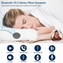 ASIILOVI Bluetooth Speakers Module - Pillow Speaker with Mic, DIY Bluetooth Headset, Beanie and Headband Replacement Module for Sleep Headphones