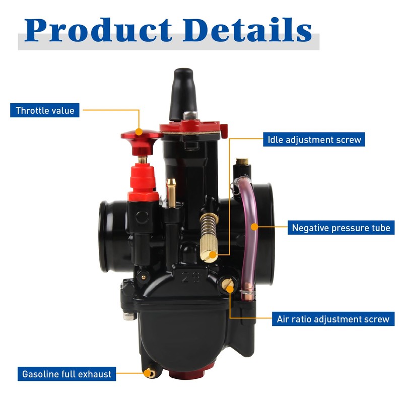 DOCAS PWK 34 mm Carburettor for Universal 125 cc to