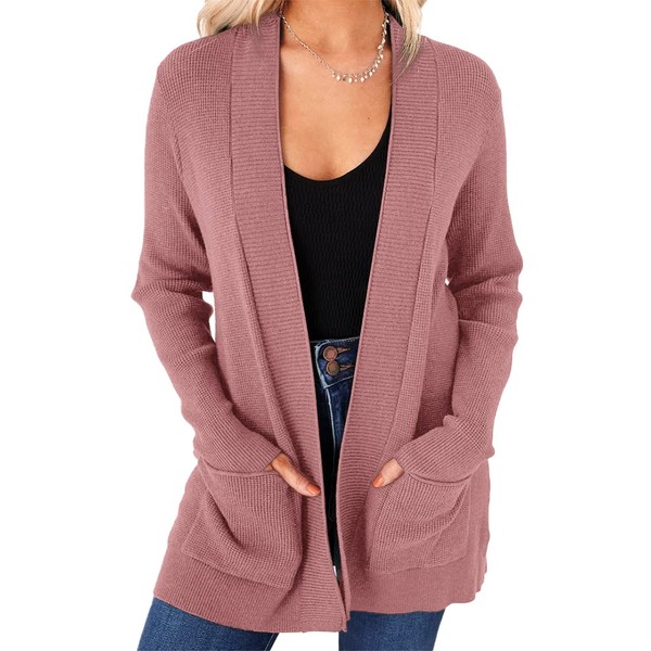 imesrun Womens Open Front Cardigans Casual Long Sleeve Classic Knit
