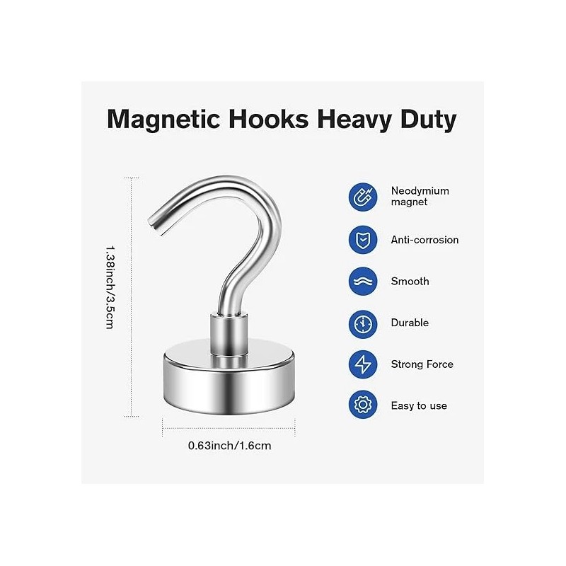 Grtard NEW 20 Pack Magnetic Hooks Heavy Duty 25Lbs Strong