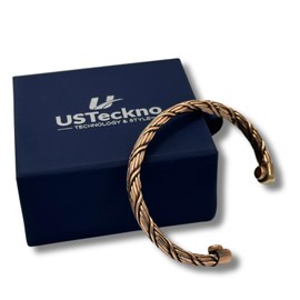 USTeckno Hand Forged 100% Pure Copper Bracelet. Made with Solid High Gauge Copper and Health benefits. Enhance your well-being in style