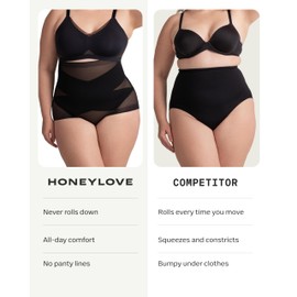 HONEYLOVE Shapewear for Women - SuperPower Brief High Compression - Tummy Control Underwear - Sand - 3X