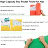6 Pack Plastic File Folders with Pockets 3 Hole Punched