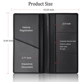 ABSWER Car Registration and Insurance Holder with Magnetic Shut Compatible With Dodge Vehicle Glove Box Car Organizer Auto Comparment Accessories Case for Essential Document, Driver License, Cards