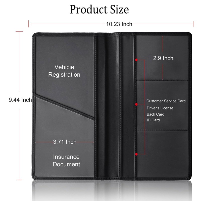 ABSWER Car Registration and Insurance Holder with Magnetic Shut Compatible