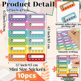 L1rabe Book Review Rating Stickers - 10 Sheets Colorful Book Review Tracker, Back to School Self-Stick Literary Log Labels for Journals, Bookish Gifts for Bookworm Reading Lovers Students Teachers