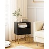 AEPOALUA Nightstand,Morden Bedside Table with Gold Frame,Small Black Night Stand,End
