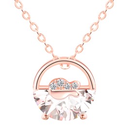 Feilok sea fish Pendant Necklaces for Women S925 Sterling Silver circle rose gold Necklace