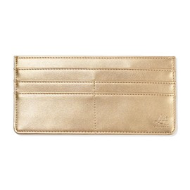 (JOIN・K) Ultra Thin Long Wallet, Women's, Lightweight, Thin Card Case, Household Sorting, Card Slot, Slim/wt-10, champagne gold