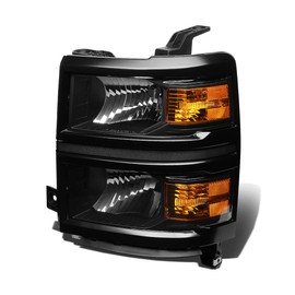 Auto Dynasty GM2502389 OE Style Black Housing Driver/Left Side Headlight Lamp Compatible with Chevy Silverado 14-15