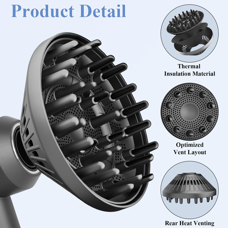 Fabmira 6-Inch Diffuser Attachment for Dyson Hair Dryers, Curl-Enhancing Large