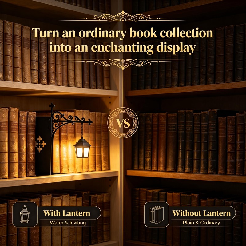 Liecho 2Pcs Library Lantern-Decorative Bookshelf Lighting