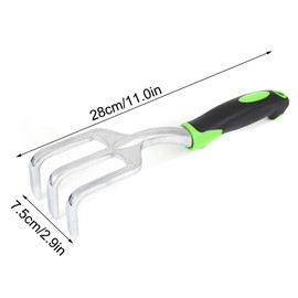 Garden Rake, Portable Gardening Hand Tool Aluminum Alloy Outdoor Lawm Planting Tool for Transplanting, Digging and Weeding
