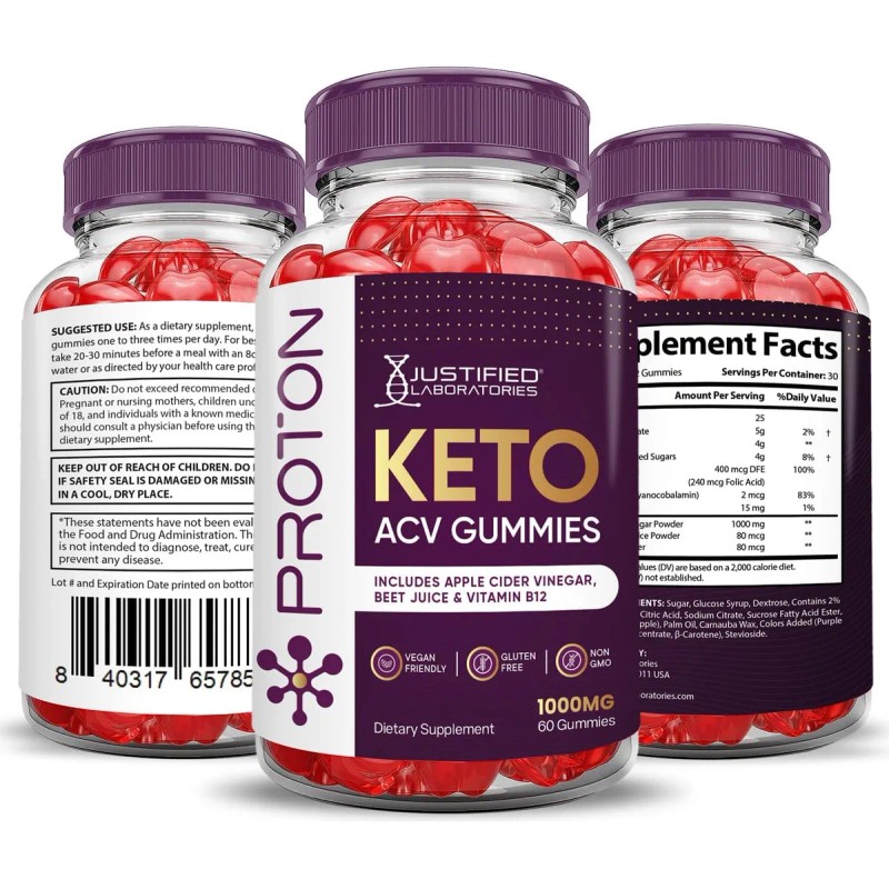 Proton Keto Acv Gomitas 1000mg Vinagre Sidra Manzana Paq 2