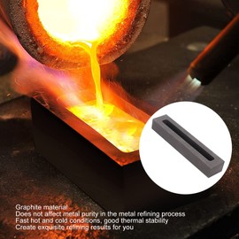 Long Strip Graphite Mold, plplaaoo Graphite Casting Mould Metal 10ml Graphite Mold, Black Rectangular Graphite Ingot Mould for Casting Gold, Silver, Copper, Non-Ferrous Metals