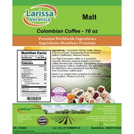 Malt Colombian Coffee (Gourmet, Naturally Flavored, Whole Coffee Beans) (16 oz, ZIN: 554208) - 3 Pack