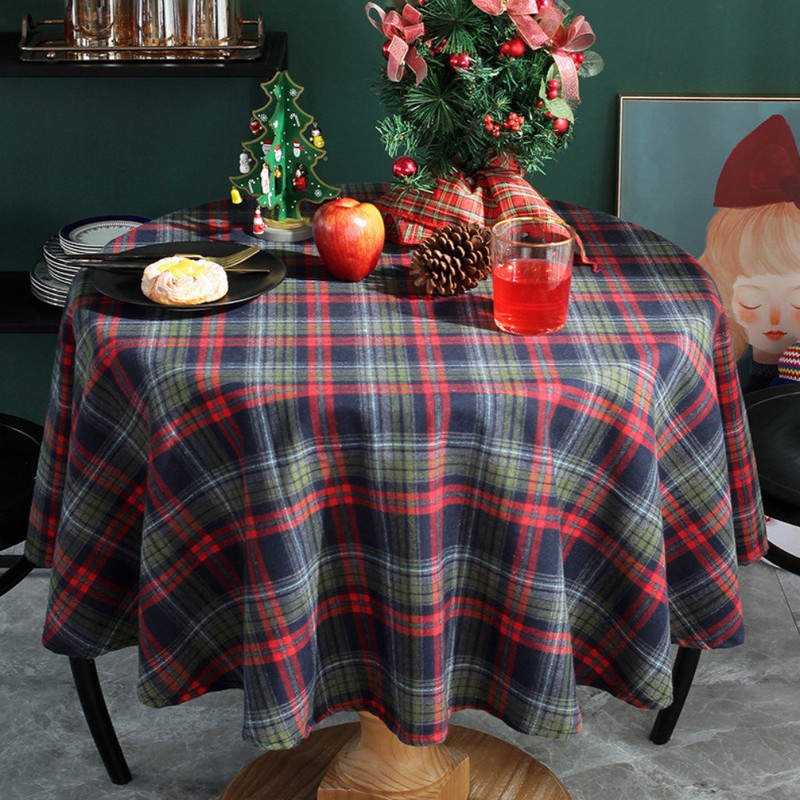 Christmas Check Tablecloth Tablecloth Emotional Camping Home Party Table Cover,