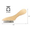 Small Narrow Wooden Wire Scratch Grout Brush Tool Stainless Steel