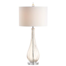 JONATHAN Y JYL2070A Dew Drop 32.75" Glass/Crystal LED Lamp Traditional for Bedroom, Living Room, Office, College Dorm, Coffee Table, Bookcase, Champagne