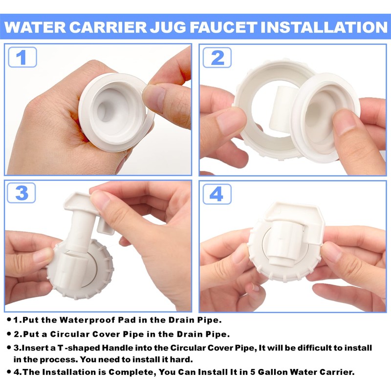 5-Gallon Water Jug Spigot, Water Carrier Jug Replacement Faucet Assy