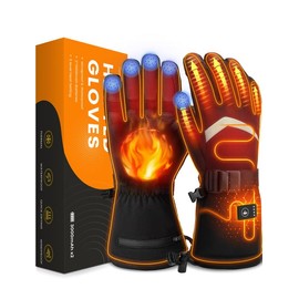 AMZYXH Heated Gloves for Men Women, Rechargeable Heated Gloves with Touchscreen, Winter Gloves for Skiing, Hiking, Camping, Hunting, Fishing, Cycling - Color: S