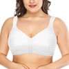 Deyllo Women’s Full Figure Comfort Wire Free Minimizer Support Bra（White，46B）