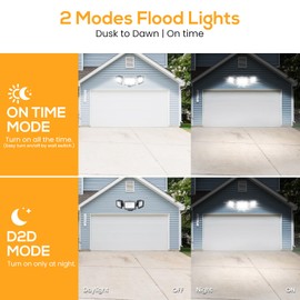 ALUSSO Dusk to Dawn Outdoor Lighting, 40W 4000LM Dusk Till Dawn Outdoor Light, 3000K/4000K/6000K 3CCT IP65 3 Heads Security Lights Dusk to Dawn for House Garage Yard Walkway 1 Pack Black